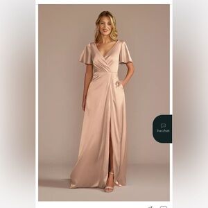 Elegant Wrap Maxi Dress in Blush